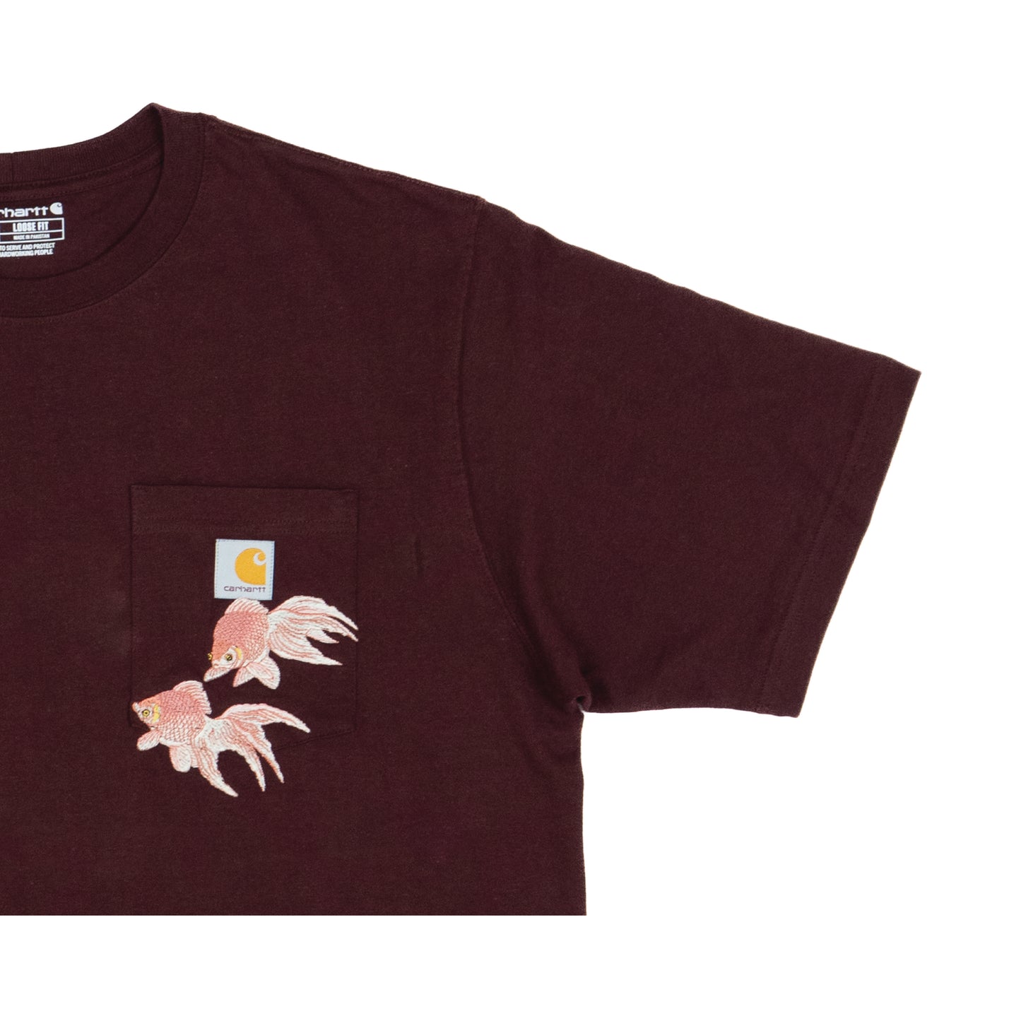 Koi Fish Carhartt Tee-Maroon