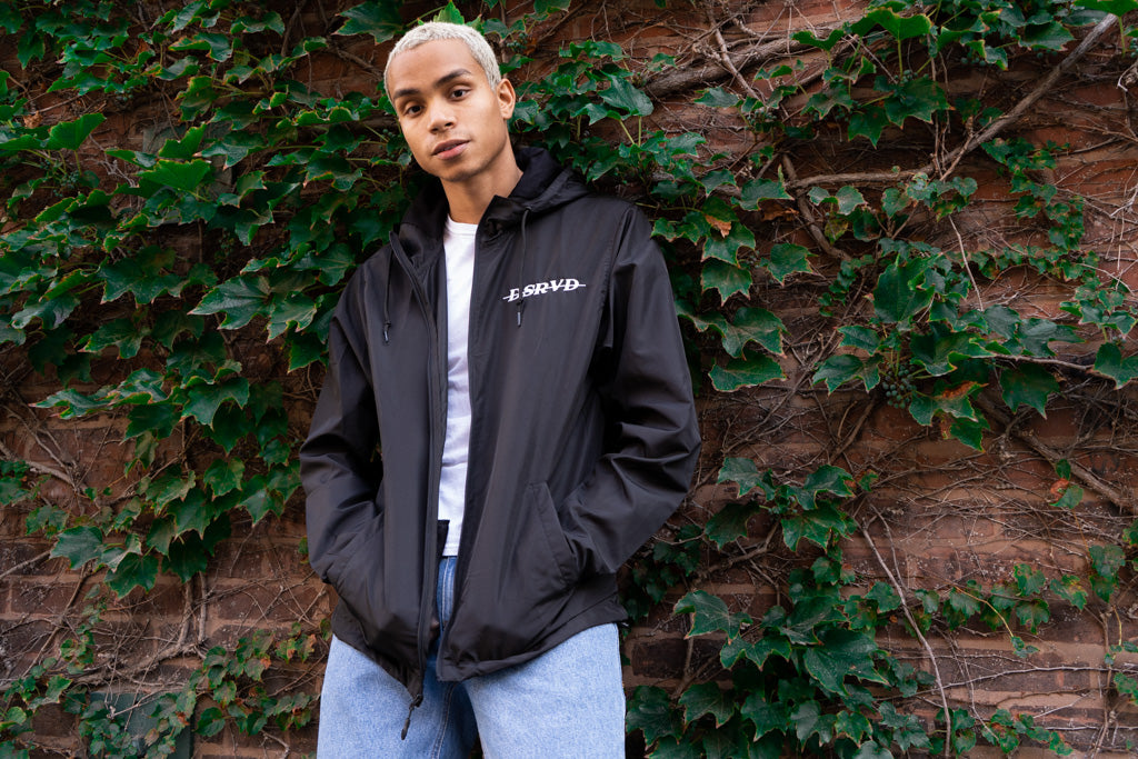 Black Zip-Up Windbreaker
