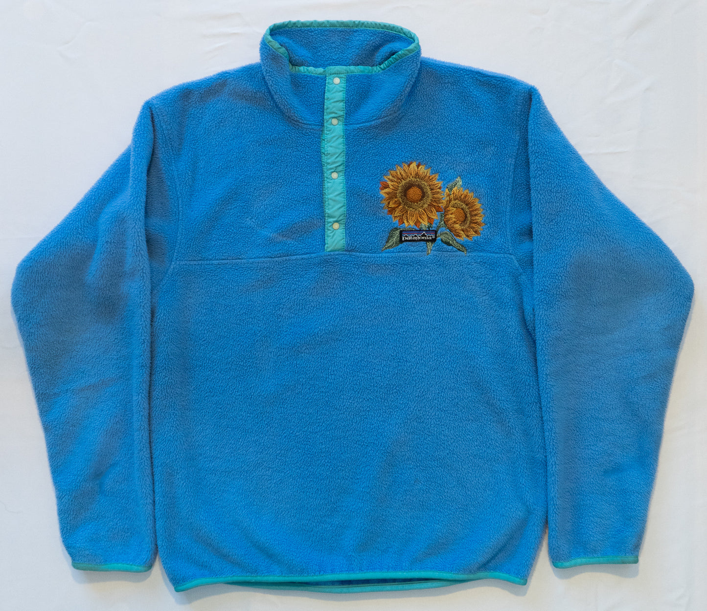 Blue Patagonia Synchilla Fleece Pullover-Sunflowers