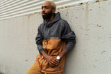 Brown and Navy Zip-Up Windbreaker